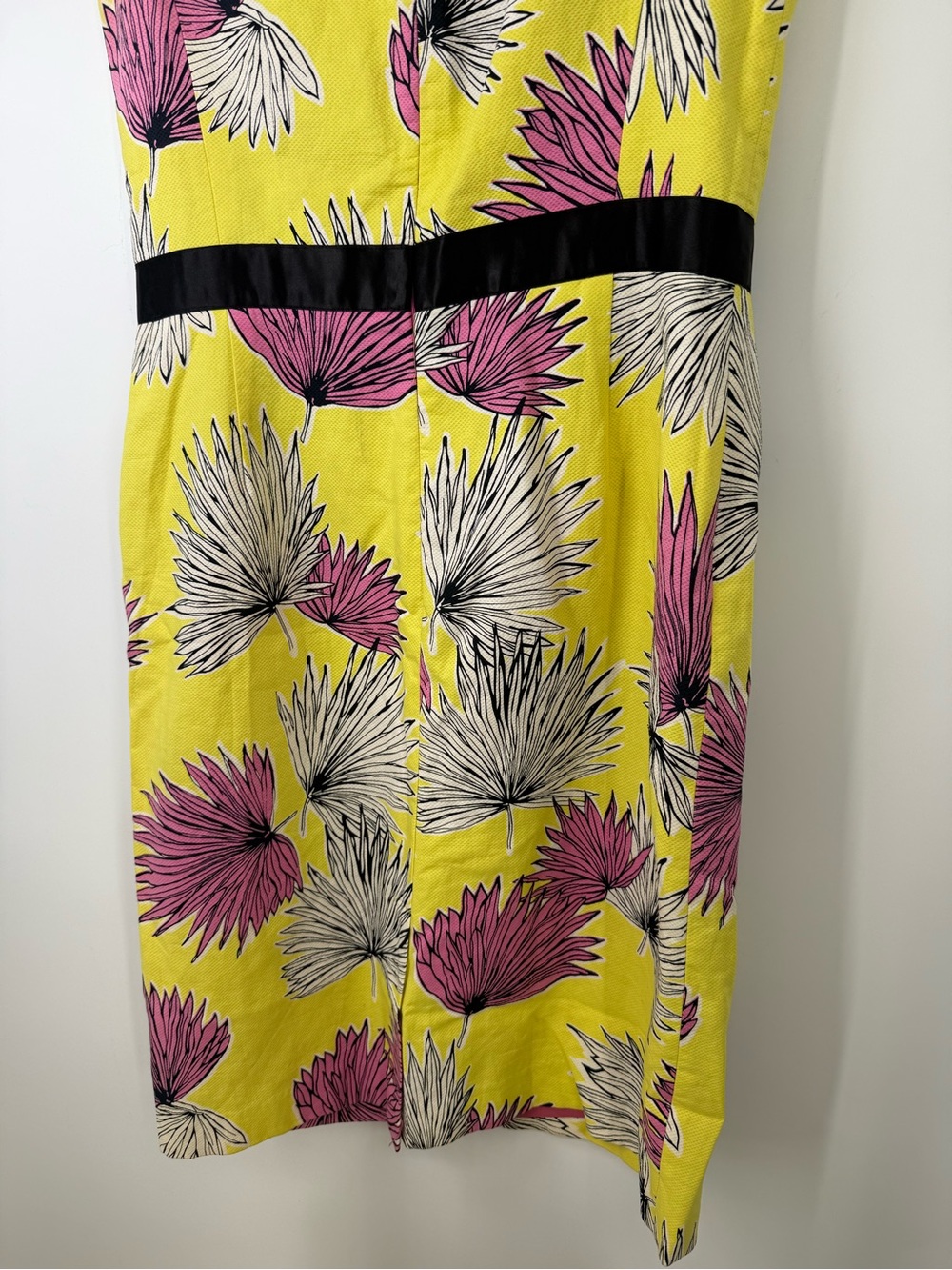 Vtg Cynthia Howie 100% cotton Sleeveless Yellow Floral Sheath Dress size 10 - Picture 9 of 10